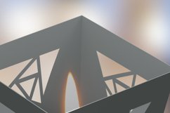 Tee Light Decorative Box with Triangles Paper Cut Template