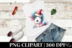 Baby Unicorn with Santa Hat, PNG Product Image 5