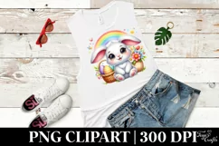 Easter Bunny Egg Flower, Clipart |T-shirt, Mug PNG Product Image 6