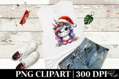 Dumb Unicorn with Santa Hat PNG Product Image 6