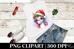 Cute Unicorn with es and Santa Hat PNG Product Image 6