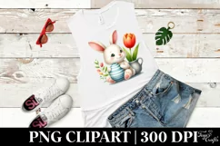 Easter Bunny Egg Flower, Clipart |T-shirt, Mug PNG Product Image 6
