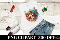 Cupid Angel Of Love Gesture Watercolor Florals Clipart Product Image 5