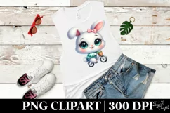 Bunny On a Bike Clipart |T-shirt, Mug PNG Product Image 6
