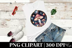 Watercolor Celestial Mushroom with Tarot Theme PNG Product Image 5
