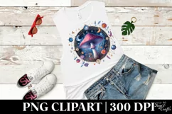 Watercolor Celestial Mushroom with Tarot Theme PNG Product Image 6