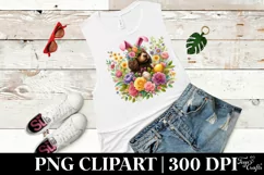 Watercolor Colorful Easter Dog Floral |T-shirt, Mug, Tumbler Product Image 6