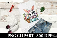 Easter Bunny Egg Flower, Clipart |T-shirt, Mug PNG Product Image 5