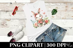 Bunny Flower, Clipart |T-shirt, Mug PNG Product Image 5