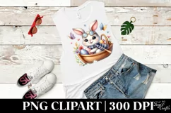 Easter Bunny Egg Flower, Clipart |T-shirt, Mug PNG Product Image 5