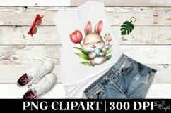 Easter Bunny Egg Flower, Clipart |T-shirt, Mug PNG Product Image 5