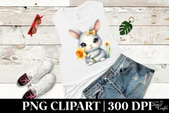 Easter Bunny Egg Flower, Clipart |T-shirt, Mug PNG Product Image 5