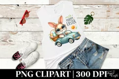 Easter Bunny Driving Flower, Clipart |T-shirt, Mug PNG Product Image 6