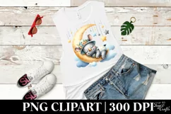 Summer Moon Stars Rhino Cute Clipart Product Image 3