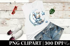 Summer Moon Stars Rhino Cute Clipart Product Image 3