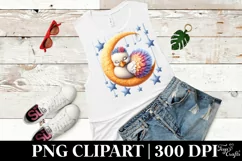 Baby Swan Sleeping Moon Stars Clipart Product Image 2