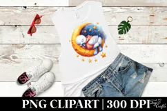 Baby Swan Sleeping Moon Stars Clipart Product Image 2