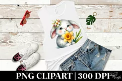 Easter Bunny Egg Flower, Clipart |T-shirt, Mug PNG Product Image 5