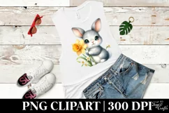 Easter Bunny Egg Flower, Clipart |T-shirt, Mug PNG Product Image 5