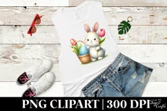 Easter Bunny Egg Flower, Clipart |T-shirt, Mug PNG Product Image 5
