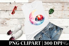 Vibrant Ladybug Sleeping Moon | Sublimation Clipart Product Image 2