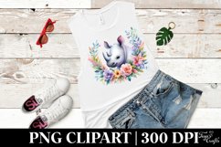 Rhino Floral Frame | Sublimation Clipart Product Image 2