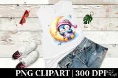 Cute Baby Penguin Sleeping Summer | Sublimation Clipart Product Image 2
