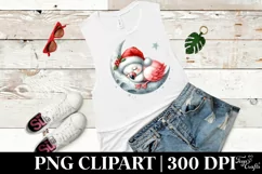 Baby Flamingo Dressed for Summer Moon Clipart Product Image 2