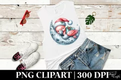 Baby Flamingo Sleeping on Moon Clipart Product Image 2