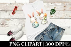 Easter Bunnies Egg Flower, Clipart |T-shirt, Mug PNG Product Image 6