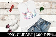 Cute Pastel Bunny Sleeping Clipart Product Image 2