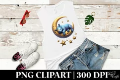 Vibrant Baby Rhino Sleeping on the Moon Product Image 3