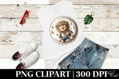 Cute Baby Lion Sleeping on Moon | Clipart Product Image 2