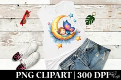 Summer Moon Stars Butterfly Baby Whimsical Clipart Product Image 2