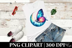 Summer Moon Stars Butterfly Baby Vibrant Clipart Product Image 2