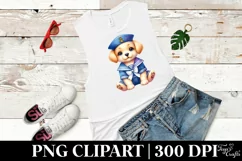 Puppy Sailor Suit Vibrant Cute Clipart Product Image 2