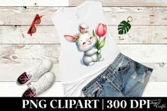 Easter Bunny Egg Flower, Clipart |T-shirt, Mug PNG Product Image 6