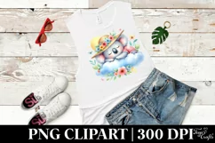 Watercolor Whimsical Cute Baby Koala Dressed for Summer Product Image 1