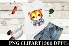 Vibrant Watercolor Cute Tiger Sailor Suit | Sublimation | Product Image 3