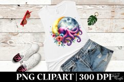 Vibrant Moonlight Octopus Clipart Product Image 3