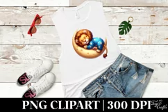 Baby Lion Sleeping on the Moon Fantasy Clipart Product Image 1