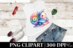 Baby Snail Sailor Suit Watercolor Clipart Product Image 3