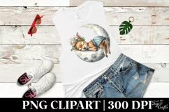 Summer Baby Deer on Moon | Sublimation | Clipart Product Image 3