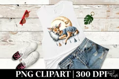 Summer Baby Deer on Moon | Sublimation | Clipart Product Image 1
