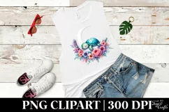 Baby Turtle with Flowers | Sublimation | Clipart Product Image 3