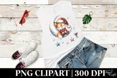 Baby Fox Christmas Moon Stars | Sublimation | Clipart Product Image 3