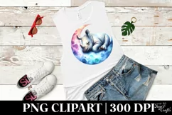 Vibrant Watercolor Baby Rhino Sleeping | Sublimation | Product Image 3