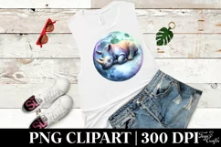 Baby Rhino on Moon | Sublimation | Clipart Product Image 1