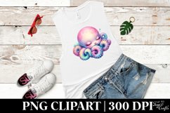 Vibrant Watercolor Pastel Baby Octopus Sleeping | Product Image 1