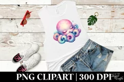 Vibrant Watercolor Pastel Baby Octopus Sleeping | Product Image 1